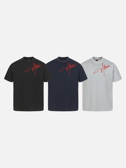 DAXUEN Short-sleeved ribbed crew neck t-shirt