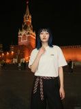 DAXUEN Minimal Logo Relaxed-Fit Tee — model photo