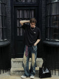 DAXUEN Minimal Logo Relaxed-Fit Tee — model photo