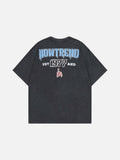 DAXUEN Skeletal graphic crewneck t-shirt with vintage finish
