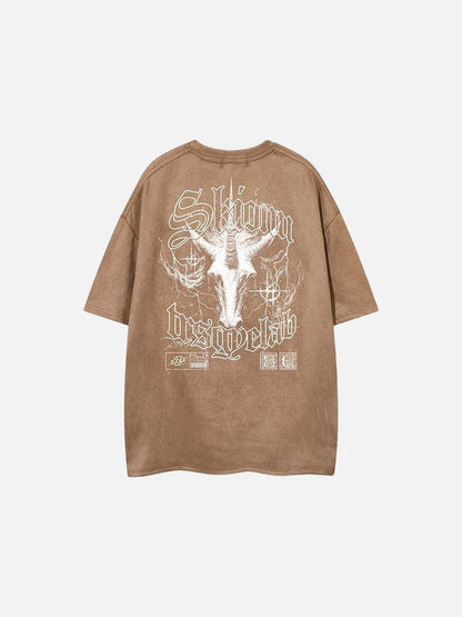 DAXUEN Oversized short-sleeved crew neck graphic t-shirt