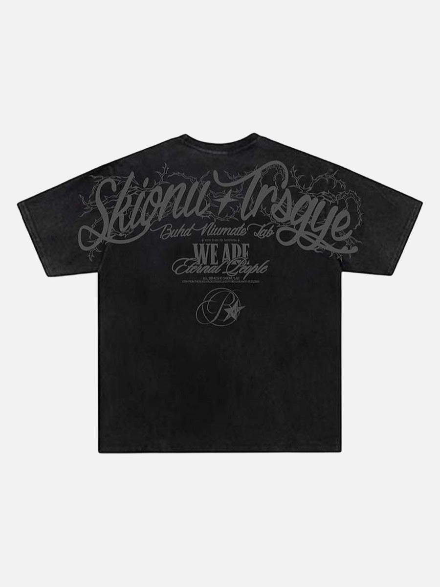 Vintage graphic T-shirt with thorny-script design