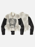 DAXUEN white cropped biker jacket with skull graphic