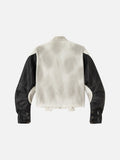 DAXUEN white cropped biker jacket with skull graphic