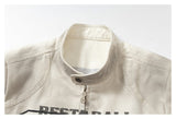 DAXUEN white cropped biker jacket with skull graphic