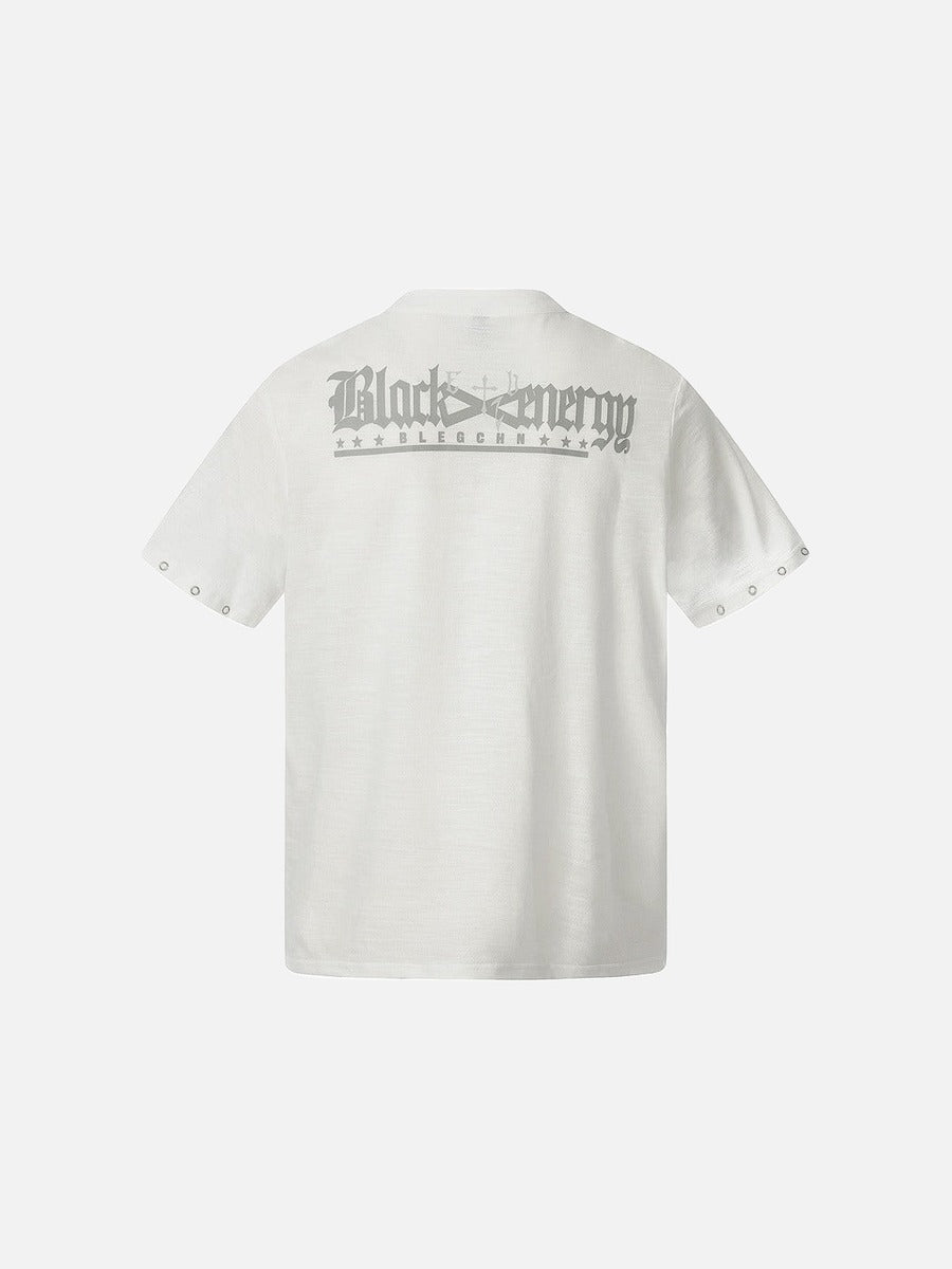 DAXUEN Short-sleeved henley shirt with skull graphic