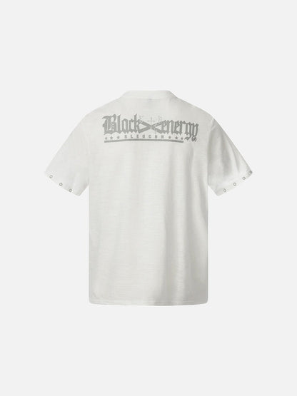 DAXUEN Short-sleeved henley shirt with skull graphic