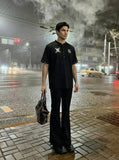 DAXUEN Short-sleeve casual shirt with skull graphic — model photo