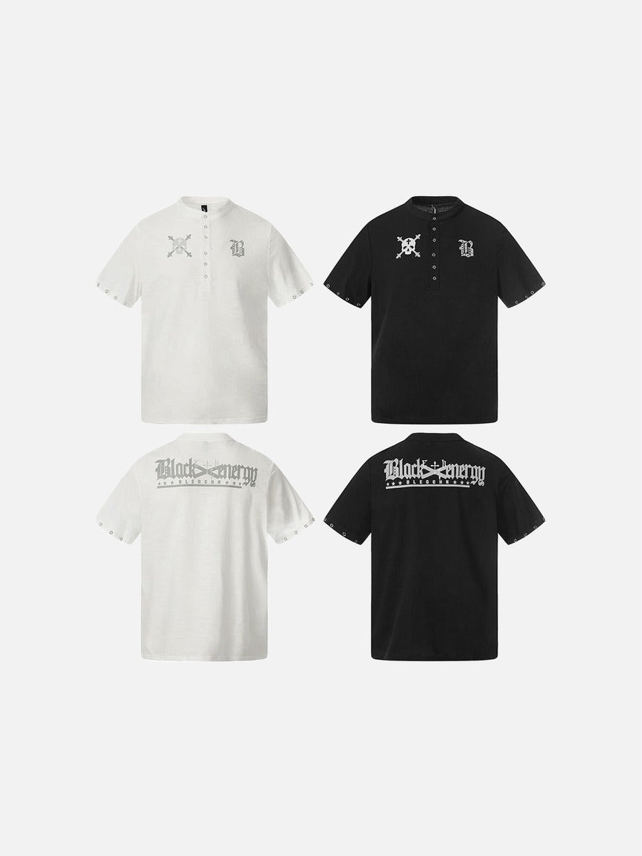 DAXUEN Short-sleeve casual shirt with skull graphic