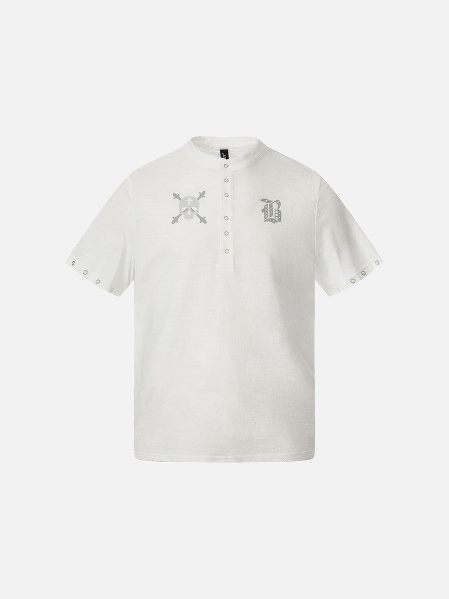 DAXUEN Short-sleeve casual shirt with skull graphic