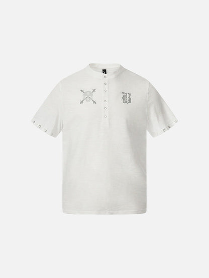 DAXUEN Short-sleeve casual shirt with skull graphic