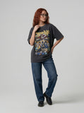 DAXUEN Oversized short-sleeve t-shirt with skull graphic — model photo
