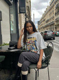 DAXUEN Oversized short-sleeve t-shirt with skull graphic — model photo