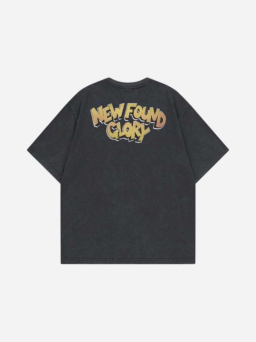 DAXUEN Oversized short-sleeve t-shirt with skull graphic