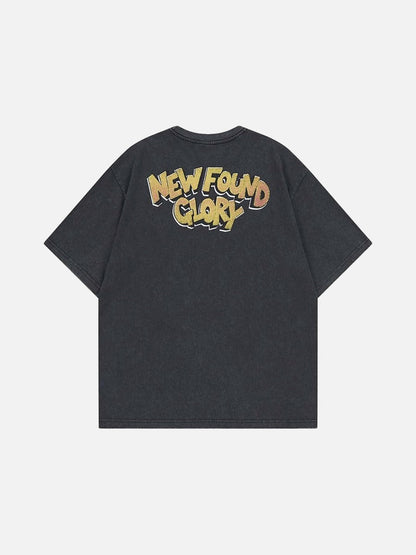 DAXUEN Oversized short-sleeve t-shirt with skull graphic