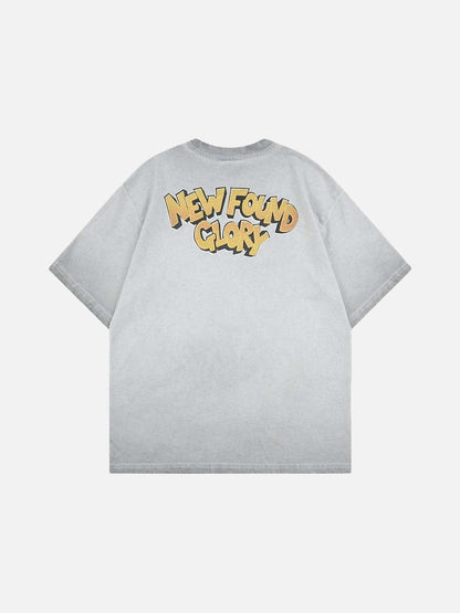 DAXUEN Oversized short-sleeve t-shirt with skull graphic