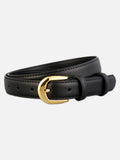 Sleek Black Cowhide Leather Belt