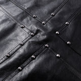 DAXUEN black leather-look jacket with zippered details