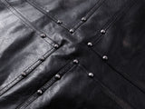 DAXUEN black leather-look jacket with zippered details