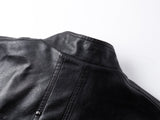 DAXUEN black leather-look jacket with zippered details