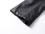 DAXUEN black leather-look jacket with zippered details
