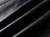 DAXUEN black leather-look jacket with zippered details