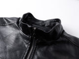 DAXUEN black leather-look jacket with zippered details