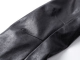DAXUEN black leather-look jacket with zippered details