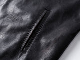 DAXUEN black leather-look jacket with zippered details