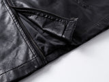 DAXUEN black leather-look jacket with zippered details