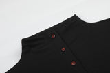 DAXUEN black mock neck buttoned top