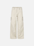 DAXUEN olive green wide-leg cargo pants with flap pockets
