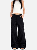 DAXUEN olive green wide-leg cargo pants with flap pockets
