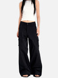 DAXUEN olive green wide-leg cargo pants with flap pockets