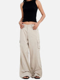 DAXUEN olive green wide-leg cargo pants with flap pockets
