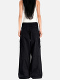 DAXUEN olive green wide-leg cargo pants with flap pockets