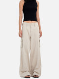 DAXUEN olive green wide-leg cargo pants with flap pockets
