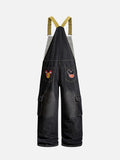 DAXUEN Smiling mouse embroidered denim overalls