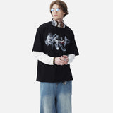 DAXUEN white oversized smoke graphic tee