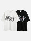 DAXUEN white oversized smoke graphic tee