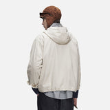 DAXUEN beige smooth matte hooded jacket