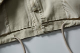 DAXUEN beige smooth matte hooded jacket