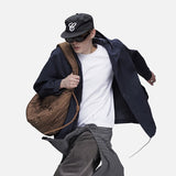 DAXUEN beige smooth matte hooded jacket