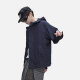 DAXUEN beige smooth matte hooded jacket