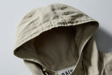 DAXUEN beige smooth matte hooded jacket