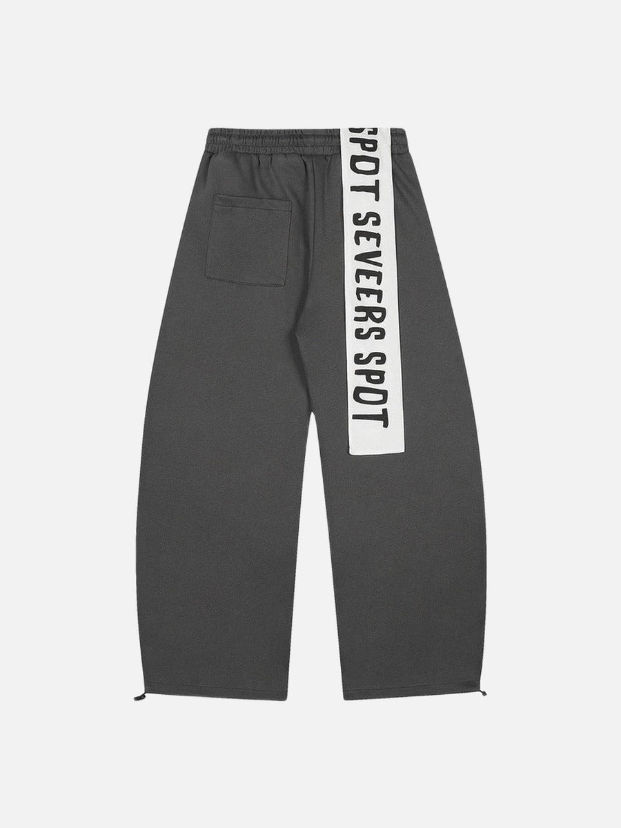 DAXUEN Dark grey wide leg sweatpants with unique graphics