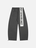 DAXUEN Dark grey wide leg sweatpants with unique graphics