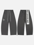 DAXUEN Dark grey wide leg sweatpants with unique graphics