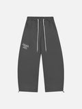DAXUEN Dark grey wide leg sweatpants with unique graphics