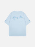 DAXUEN Men's snowflake embroidered short-sleeved t-shirt